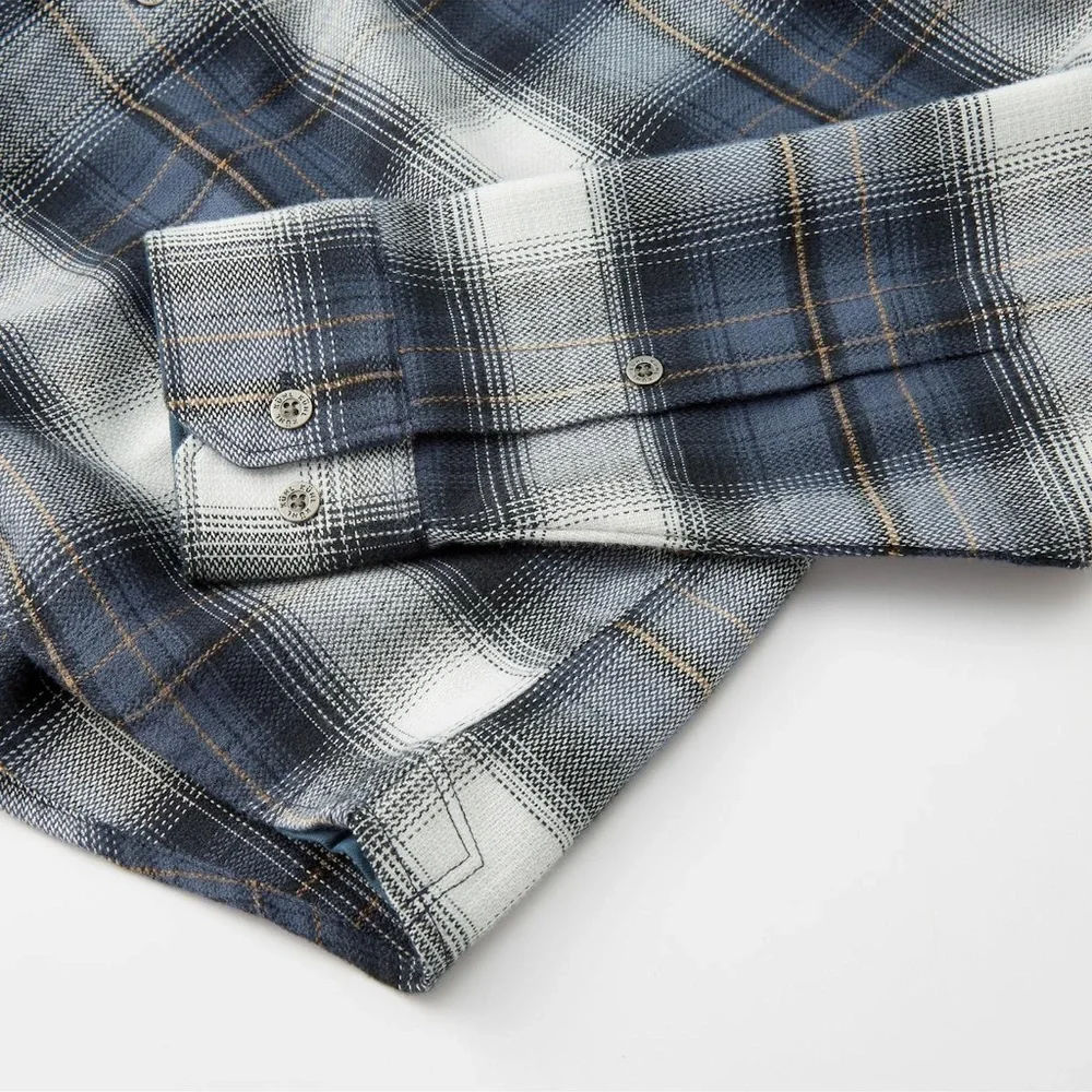 EUC Kuhl Men’s The Law Flannel Hunting Button Up Stellar Slate Blue Shirt